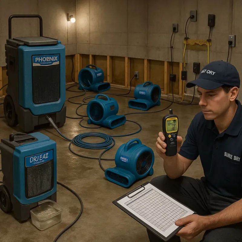 Structural Drying and Dehumidification process in Montara, CA